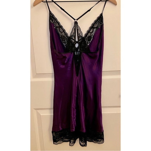 In Bloom by Jonquil Purple Satin Chemise (Excellent Condition, Like New) - Picture 2 of 7